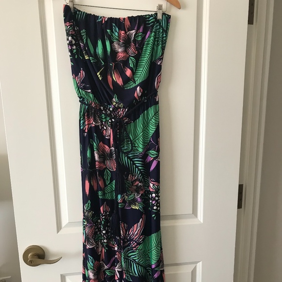 Floral Strapless Jumpsuit - Picture 1 of 3